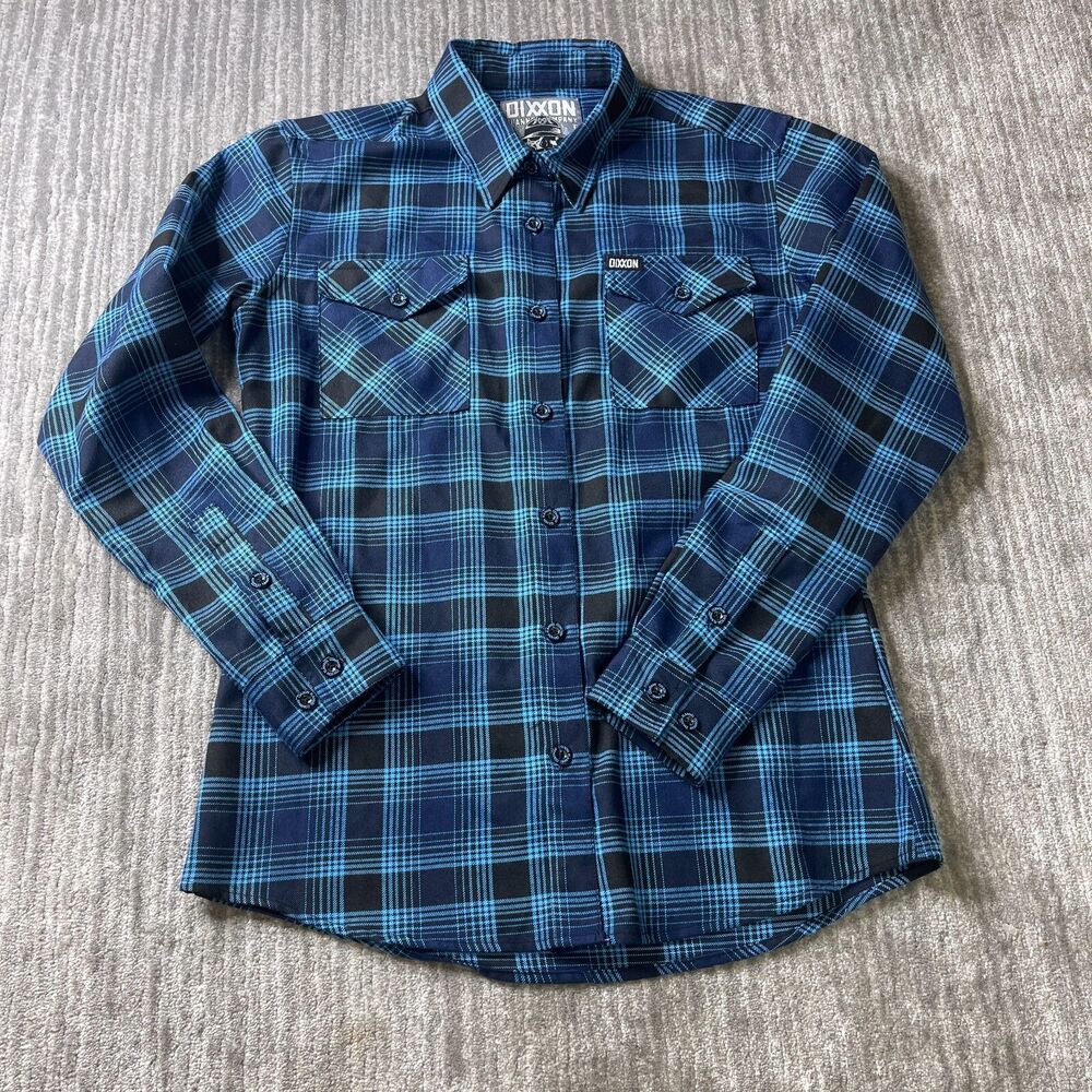 Dixxon Shirt Womens Medium Blue Black Flannel THE CONRAD Rugged Work Sold Out